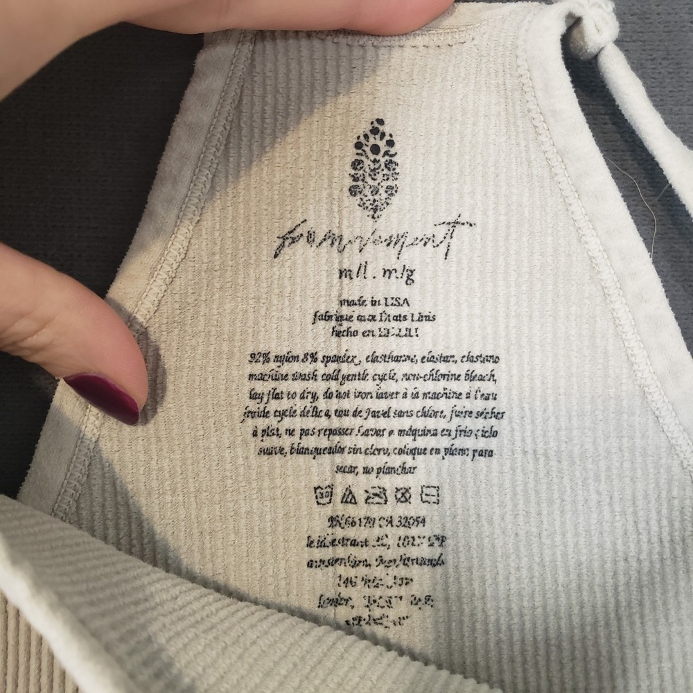 Free People Movement Ribbed Tank Womens Size Medium Taupe - Picture 6 of 9